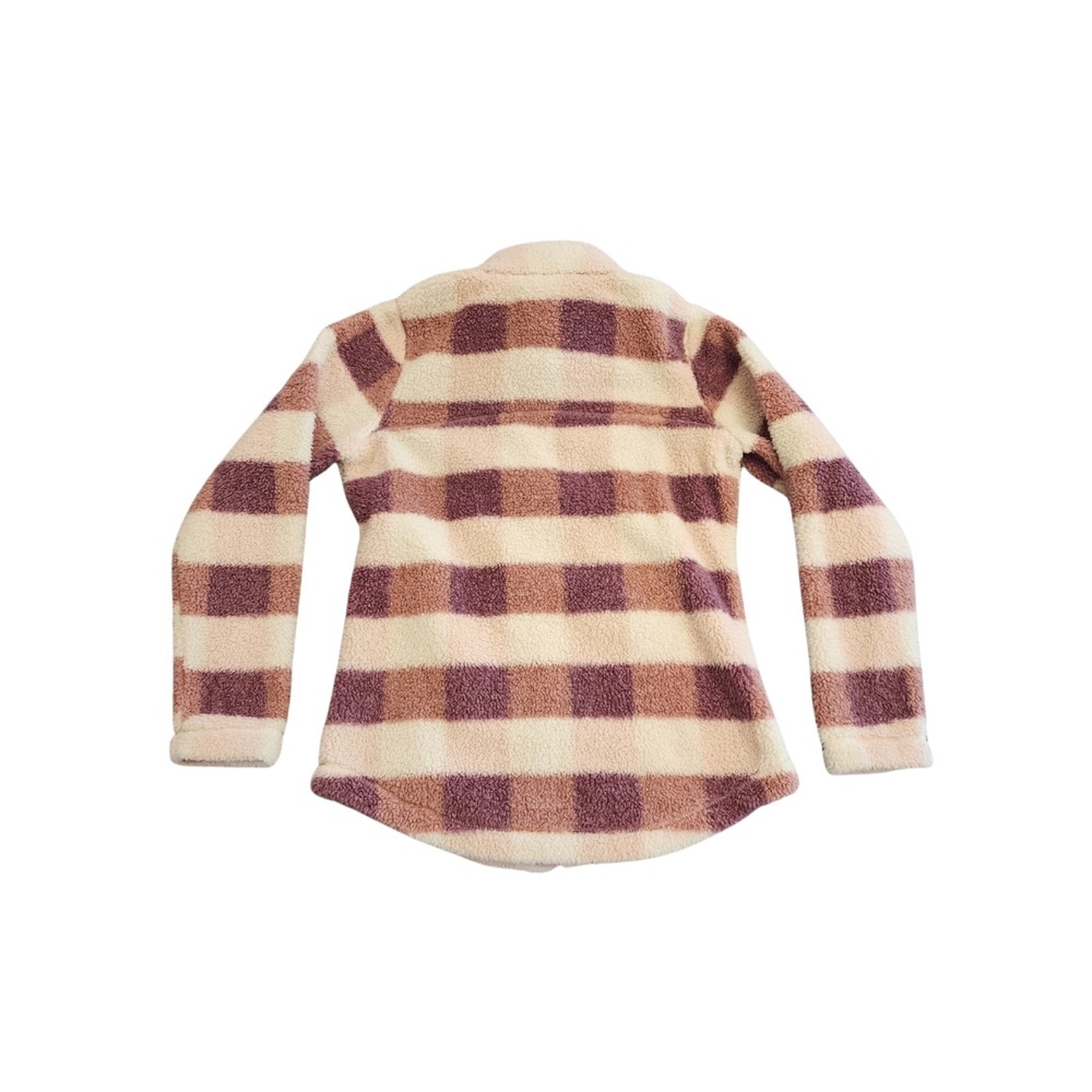 Columbia Benton Springs Womens Medium Purple Pink Check Full Zip Fleece - Picture 3 of 12